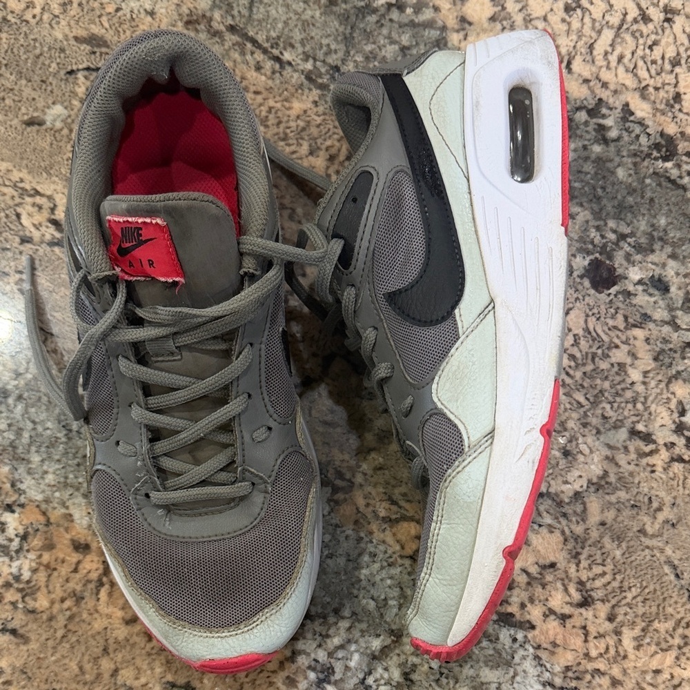 Nike Gray and Black Sneakers with Red Accents